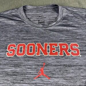 Jordan Oklahoma Sooners Mens Medium Grey Space Dye Dri-FIT Long Sleeve Shirt